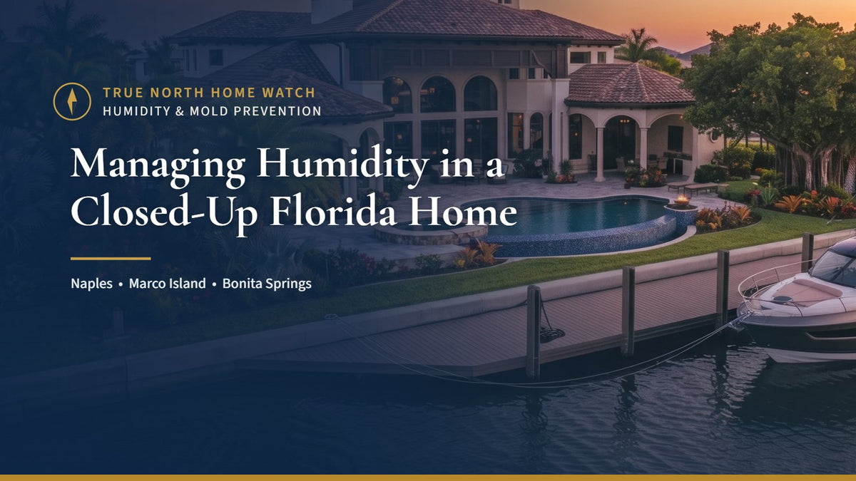 Mediterranean-style Florida waterfront home with the title Managing Humidity in a Closed-Up Florida Home